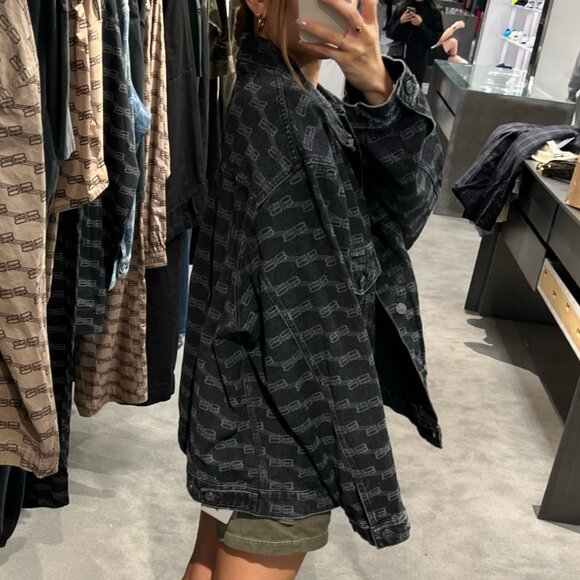 Balenciaga BB Monogram Denim Jacket - Picture 1 of 12